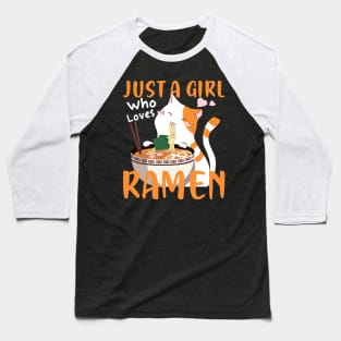 Love Kawaii Ramen Noodle Soup Cat Japan Gift Baseball T-Shirt